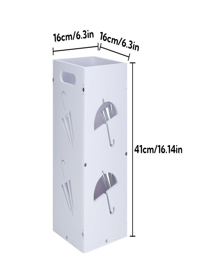منظم مظلات مربع أبيض من لوكوبوند، حامل مظلات للمدخل، صندوق تخزين قائم بذاته للمنزل والمكتب والفندق - Image 2